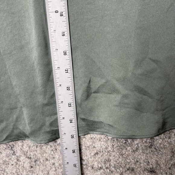 Mango Womens Long Satin Blouse Top Green Size 6 - Picture 3 of 9